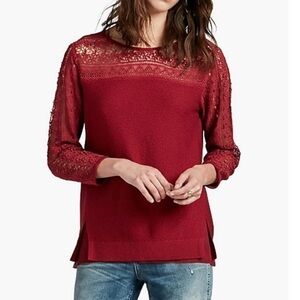 Lucky Brand Lace Yoke Sweater